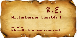 Wittenberger Euszták névjegykártya